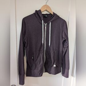 Vuori Halo Performance Full Zip Hoodie Plum Mauve Medium Lightweight Stretch